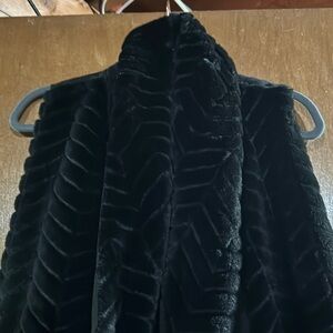Black faux fur vest